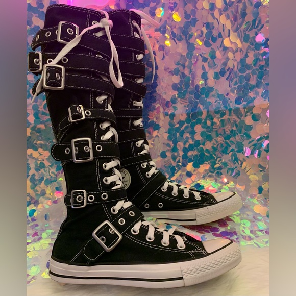 All Star Chuck Taylor Converse Knee High buckle sneakers. - Picture 8 of 17